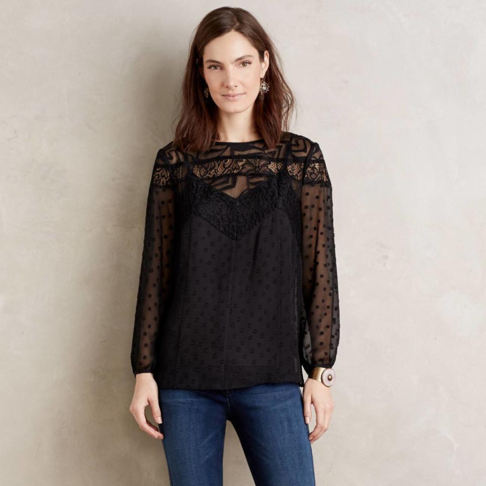 HD in Paris Anthro Verona Lace Swiss Dot Top